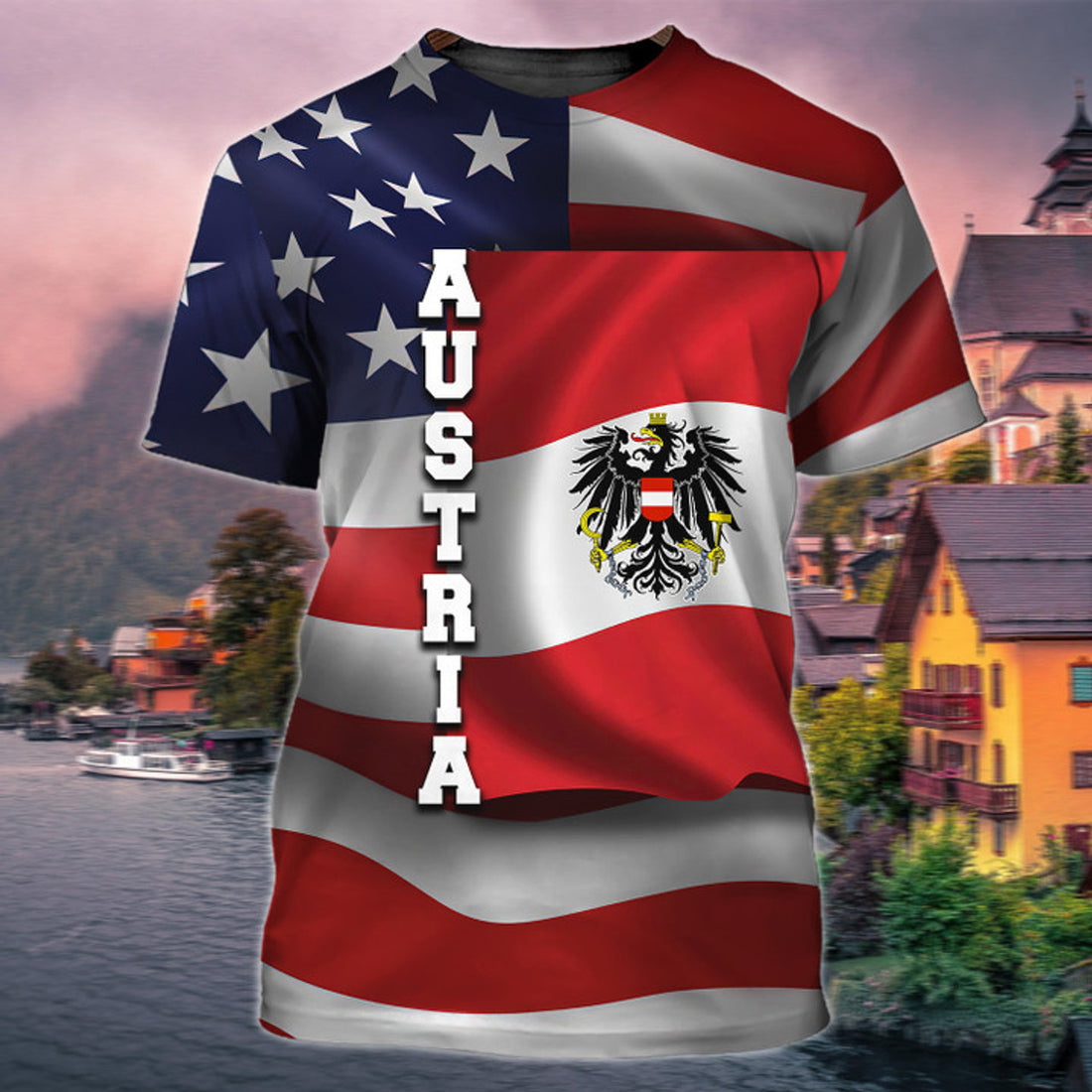 FUNSTUFFPRINT Austria 3d Full Print 3D All Over Print 3D T-shirt