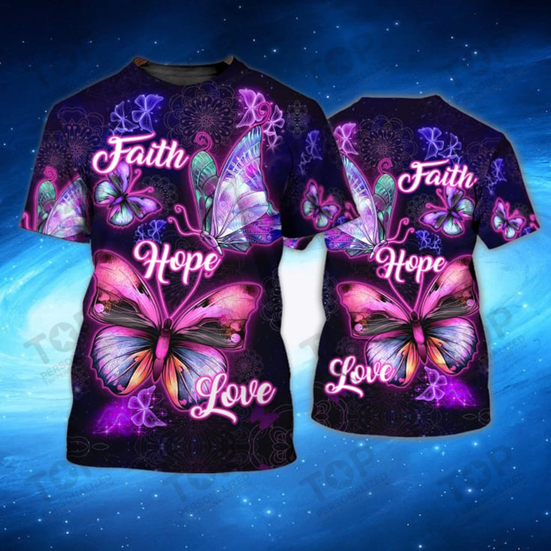 Butterfly Faith Hope Love 3D All Over Print T-Shirt