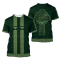 FUNSTUFFPRINT Customized Name Irish Saint Patrick's Day 3D All Over Printed Shirts, Give Heart For Queen Shirt 3D T-shirt