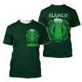 FUNSTUFFPRINT Personalized Irish Saint Patrick's Day 3D Printed Slante Drink Beer Shirt 3D T-shirt