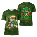 FUNSTUFFPRINT Irish Skull Shamrock St Patrick Day Unisex Shirts Hoodie 3D All Over Printed 3D T-shirt