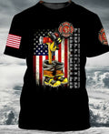 FUNSTUFFPRINT Volunteer Firefighter 3D Full Print, Attractive Apparel For Firefighter Lovers 3D T-shirt