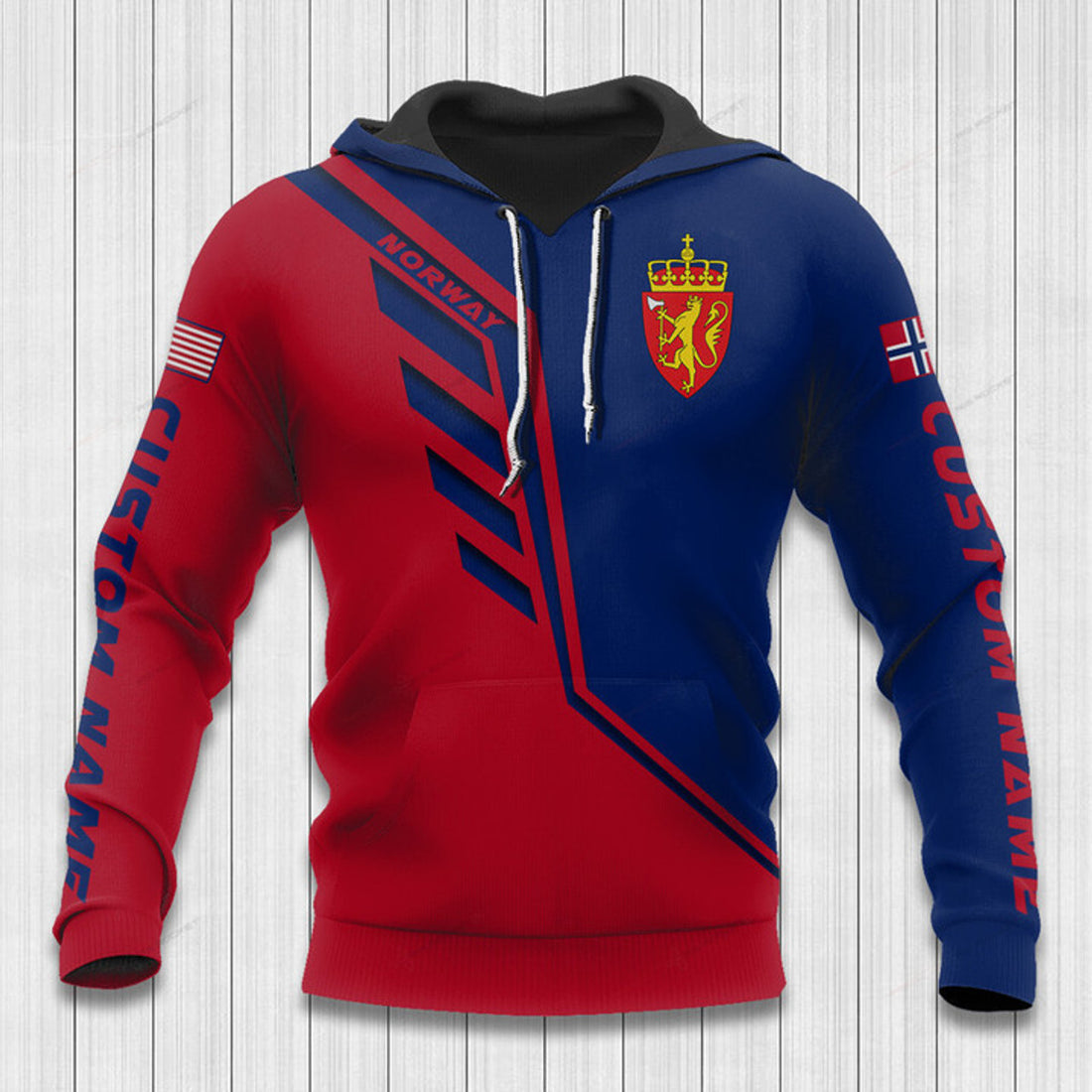 FUNSTUFFPRINT Custom Name Norway Hoodie Norway Flag Wing 3D Hoodie and Zip Hoodie
