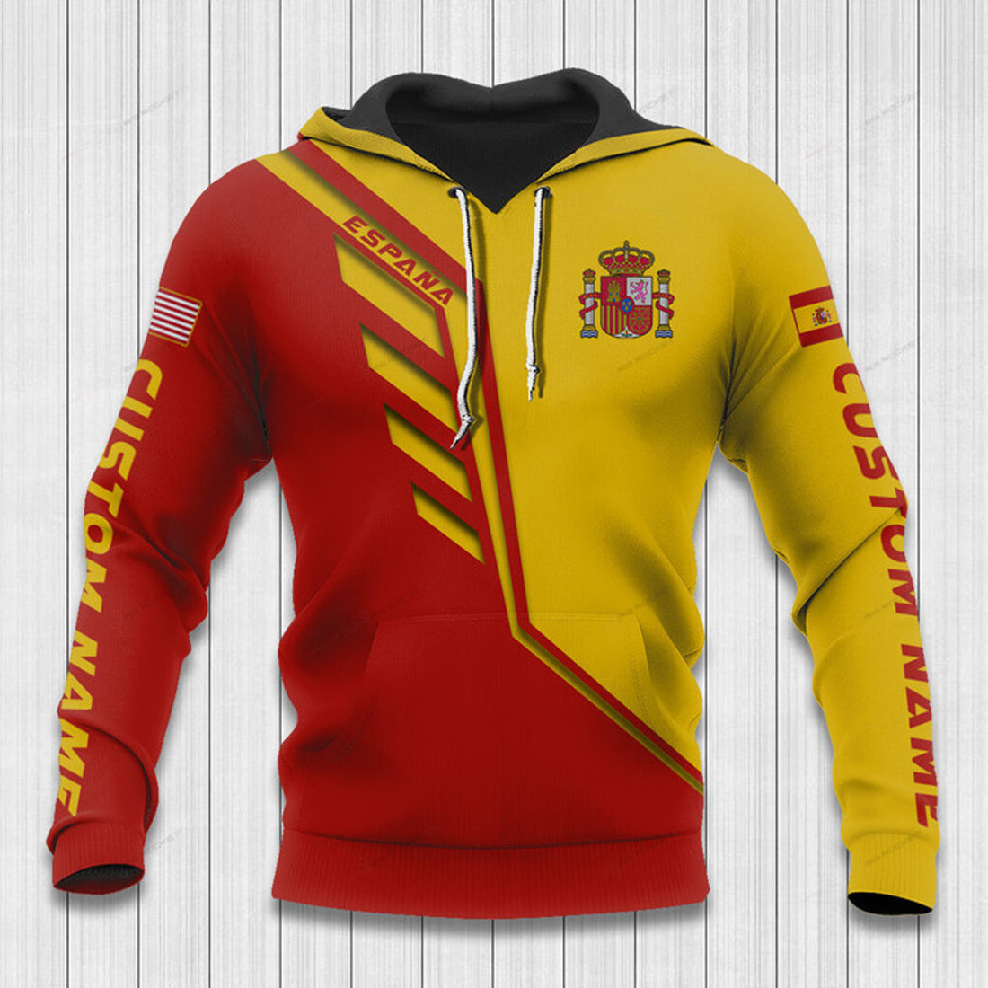 FUNSTUFFPRINT Custom Name Spain Hoodie Spain Flag Wing Shirts 3D Hoodie and Zip Hoodie