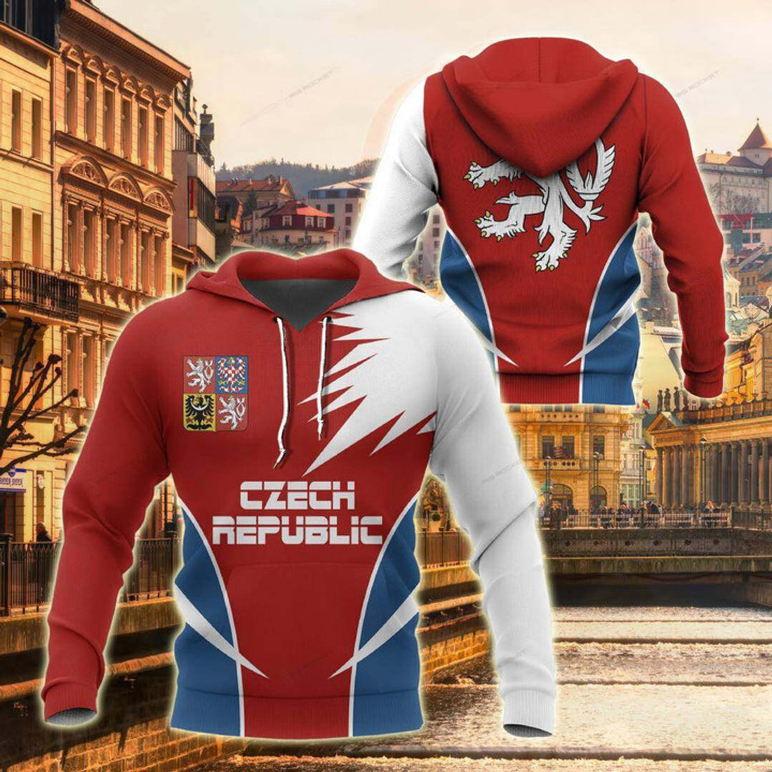 FUNSTUFFPRINT Czech Republic Active Special Unisex Adult 3D Hoodie and Zip Hoodie