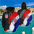 FUNSTUFFPRINT (Hrvatska) Croatia Special Grunge Flag 3D Hoodie and Zip Hoodie