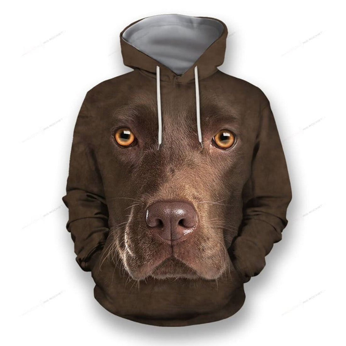 FUNSTUFFPRINT Chocolate Labrador Face Shirts 3D Hoodie and Zip Hoodie