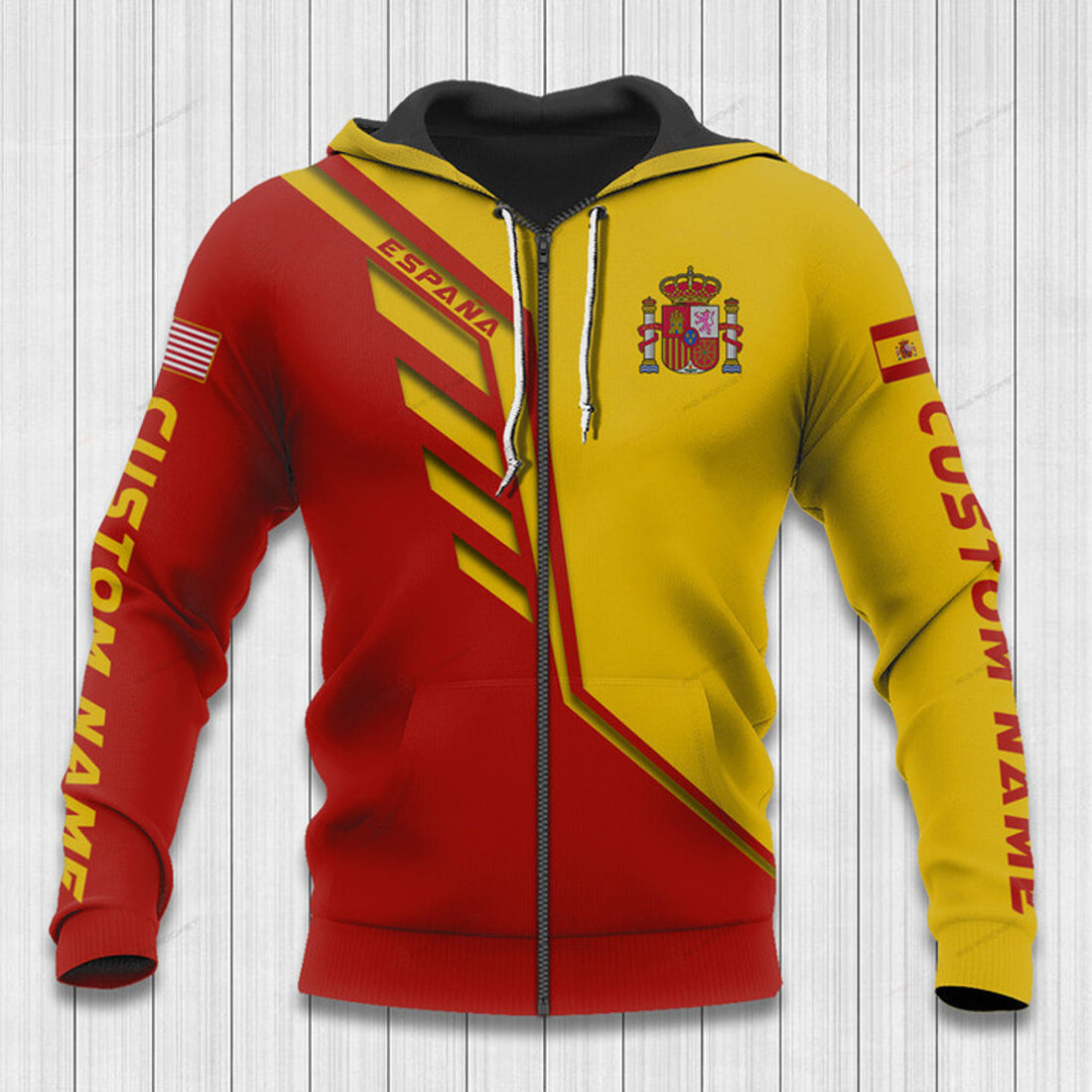 FUNSTUFFPRINT Custom Name Spain Hoodie Spain Flag Wing Shirts 3D Hoodie and Zip Hoodie