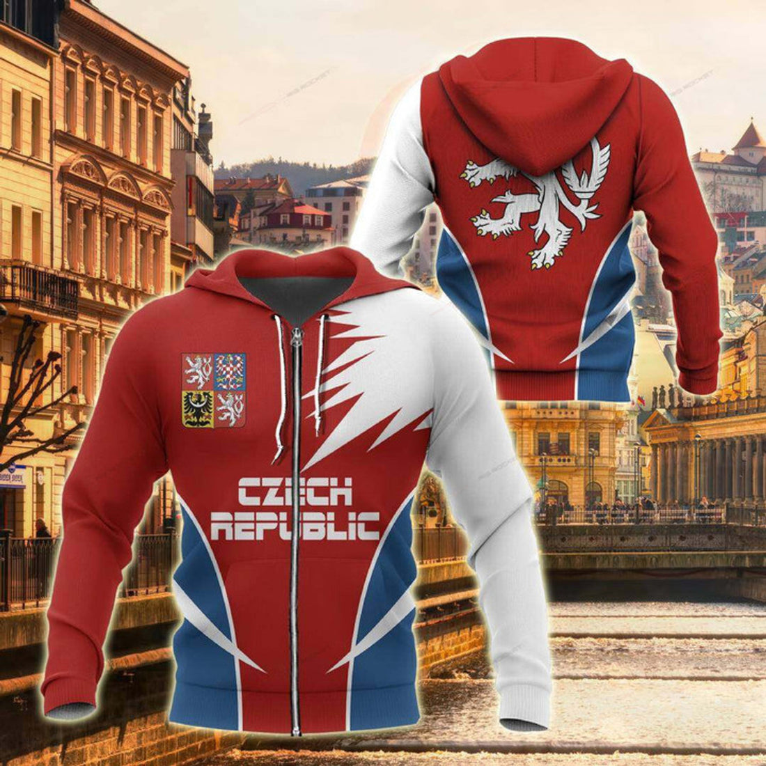 FUNSTUFFPRINT Czech Republic Active Special Unisex Adult 3D Hoodie and Zip Hoodie