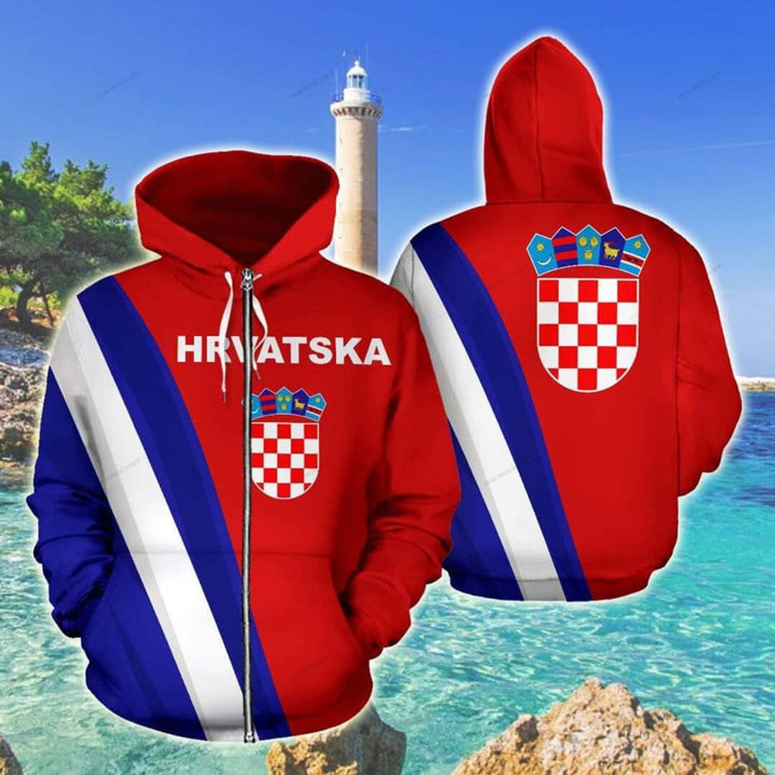 FUNSTUFFPRINT Hrvatska 3D Hoodie and Zip Hoodie