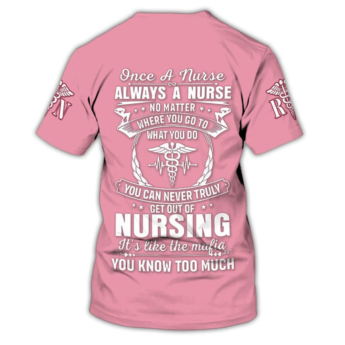 FUNSTUFFPRINT 3D All Over Print Pink Tool Nurse Shirt, One a Nurse Always a Nurse 3D T-Shirt