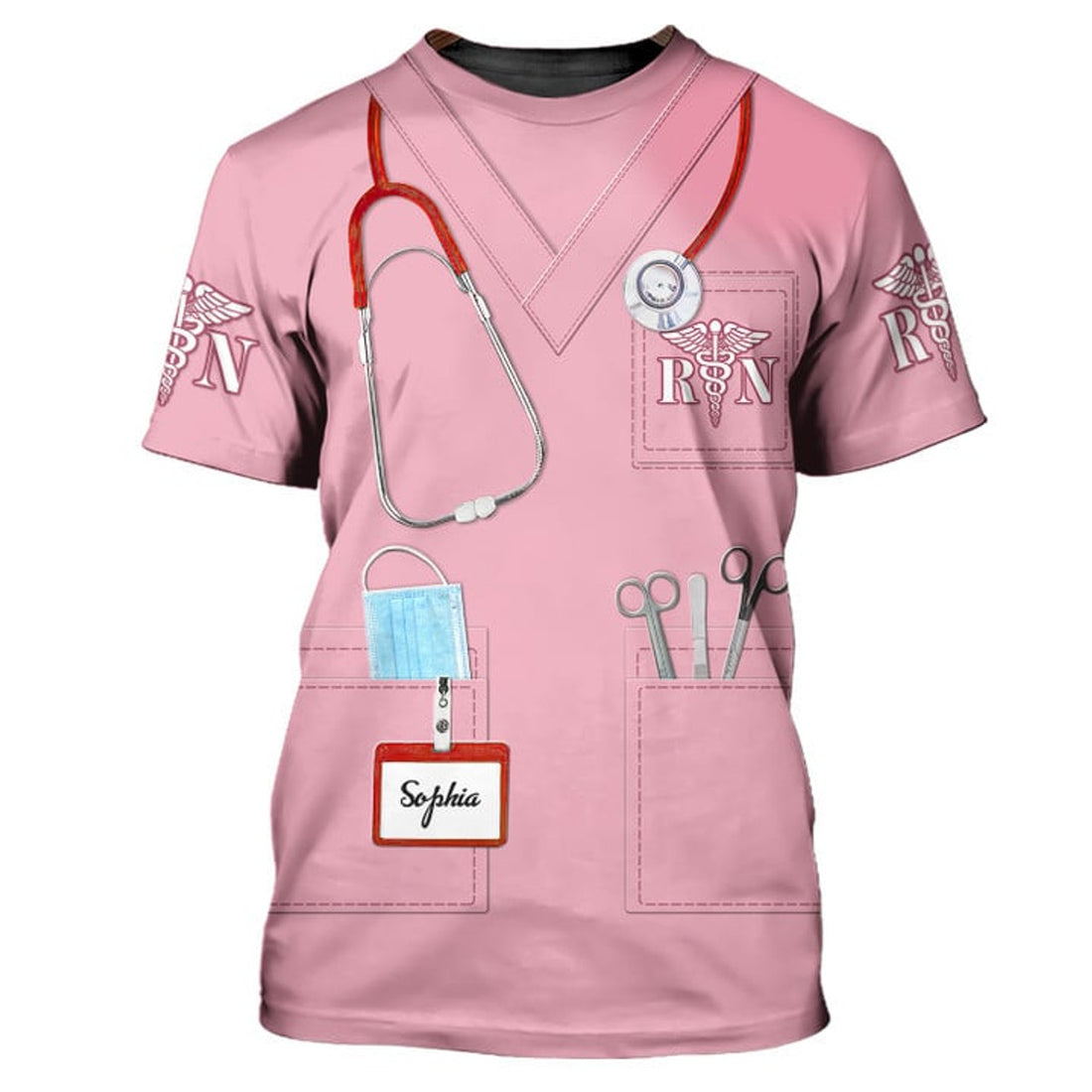 FUNSTUFFPRINT 3D All Over Print Pink Tool Nurse Shirt, One a Nurse Always a Nurse 3D T-Shirt