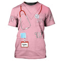 FUNSTUFFPRINT 3D All Over Print Pink Tool Nurse Shirt, One a Nurse Always a Nurse 3D T-Shirt