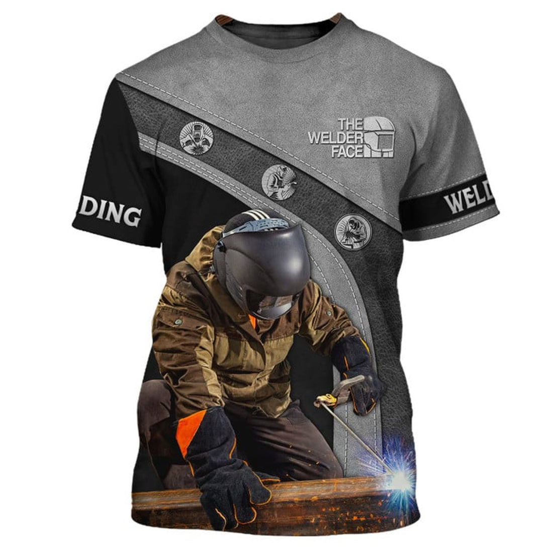 FUNSTUFFPRINT Welder 3D All Over Printed Mens T-Shirt, The Welder Face Shirt, Birthday Gift 3D T-shirt
