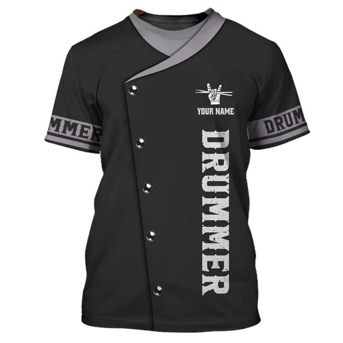 FUNSTUFFPRINT Personalized Black Drummer Tee Shirt , Trust Me I'm Drummer All Over Print 3D T-shirt