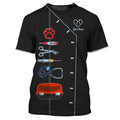 FUNSTUFFPRINT Black Pet Veterinarian Tool Uniform Personalized Name Veterinary 3D T-Shirt