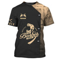 FUNSTUFFPRINT Personalized Name Golden Haircut & Shaves Barber Shop, Idea Gift for Barber Shop 3D T-shirt