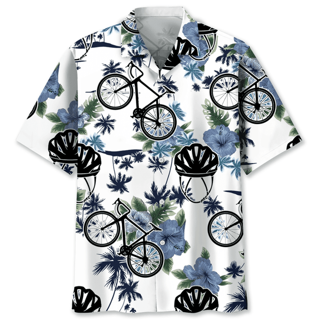 Cycling White Nature Hawaiian Shirt, Cycling Shirt, Cyclist Shirt, Bicycle Gift, Biking Gift, Bike Gift