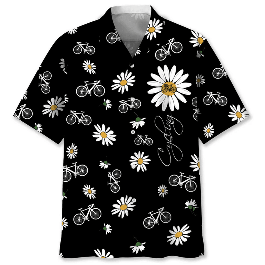 Cycling Daisy Hawaiian Shirt for men and women, Funny Cycling Shirt, Cycling Shirt, Cyclist Shirt, Bicycle Gift, Biking Gift, Bike Gift