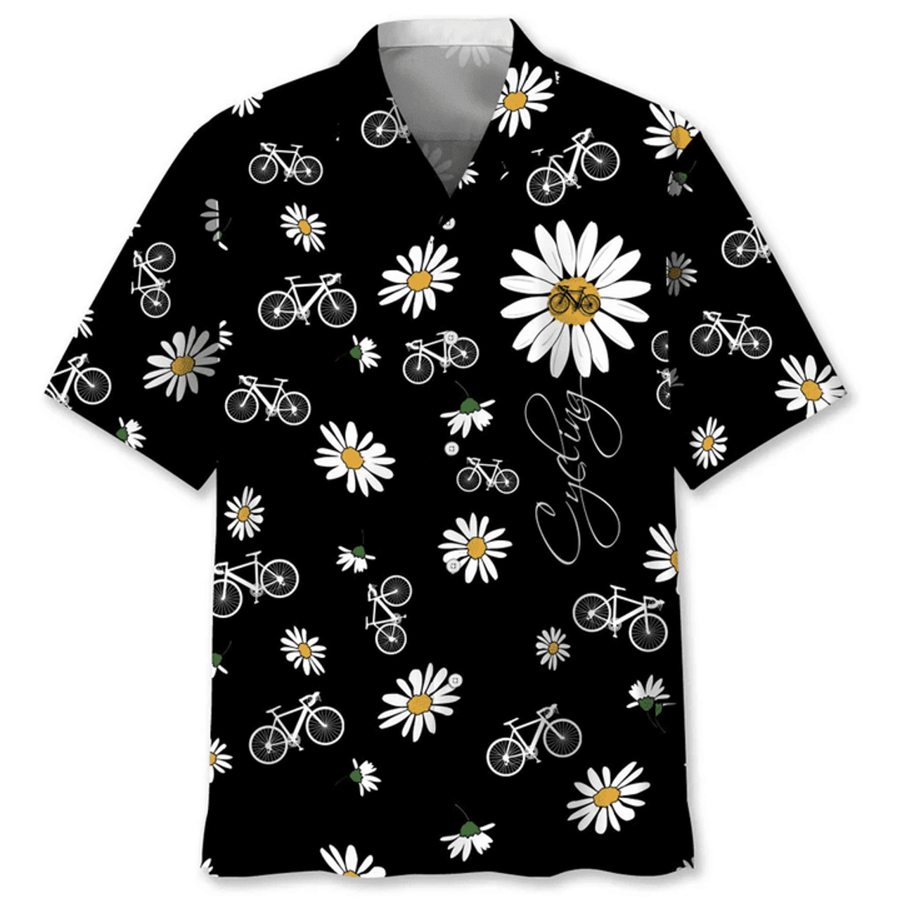 Cycling Daisy Hawaiian Shirt for men and women, Funny Cycling Shirt, Cycling Shirt, Cyclist Shirt, Bicycle Gift, Biking Gift, Bike Gift