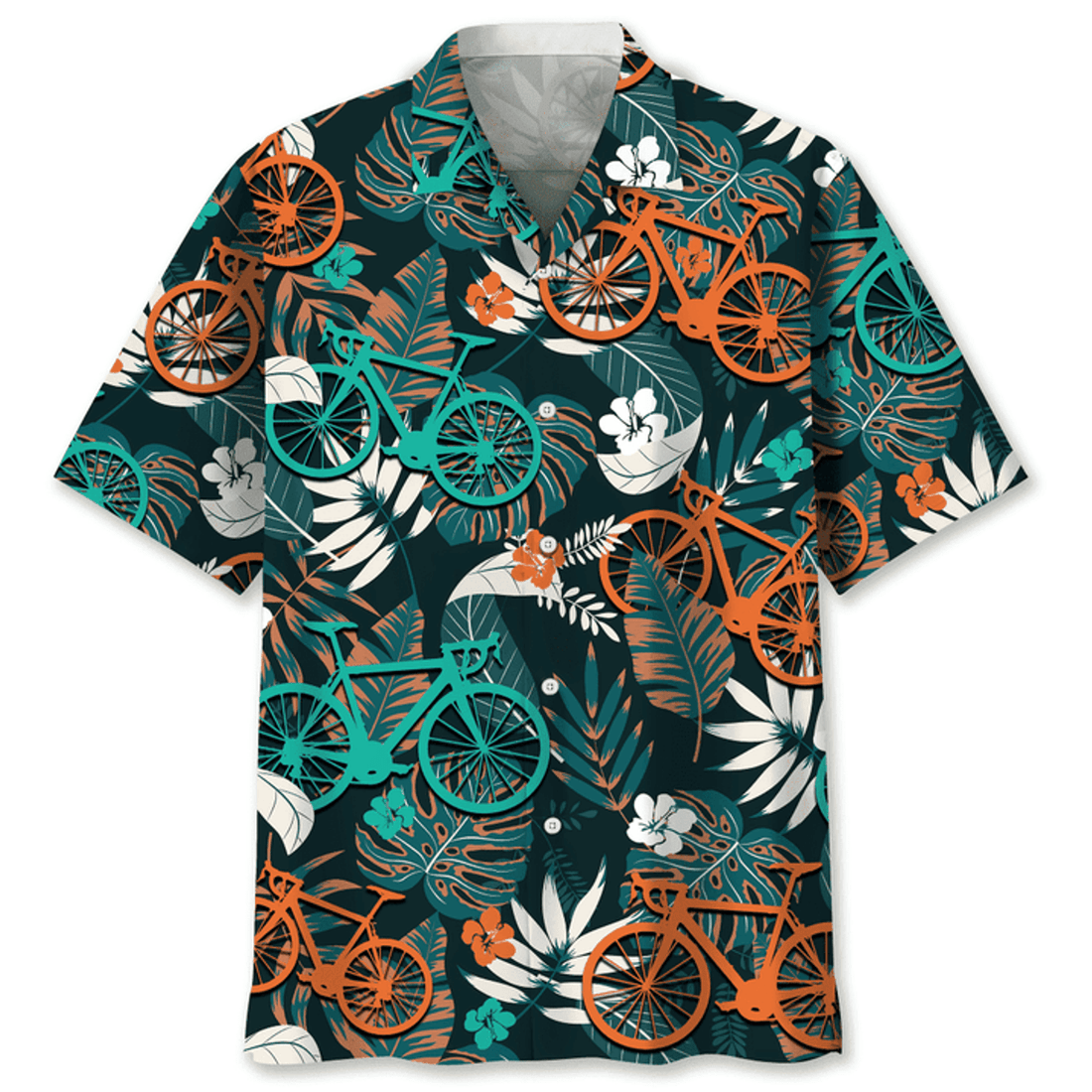 Cycling Flower Tropical Hawaiian Shirt, Funny Cycling Shirt, Cycling Shirt, Cyclist Shirt, Bicycle Gift, Biking Gift, Bike Gift