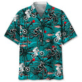 Mountain Bike Vintage Hawaiian Shirt, Short Sleeve Summer Vacation Beach Shirts for men