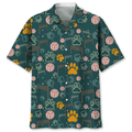 Volleyball And Dog Hawaiian Shirt, Short Sleeve Summer Vacation Beach Shirts for men
