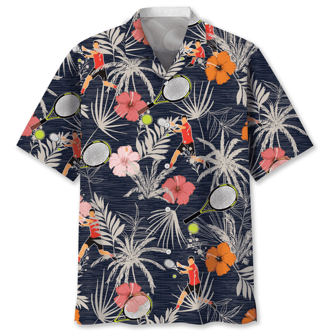 Tennis nature Hawaiian Shirt, Short Sleeve Summer Vacation Beach Shirts for men