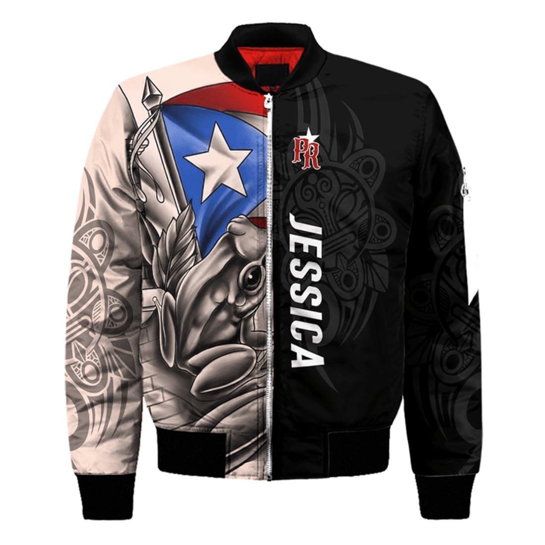 FUNSTUFFPRINT Customize Name Common Coqui­ Puerto Rico Bomber Jacket For Men And Women 3D Bomber Jacket