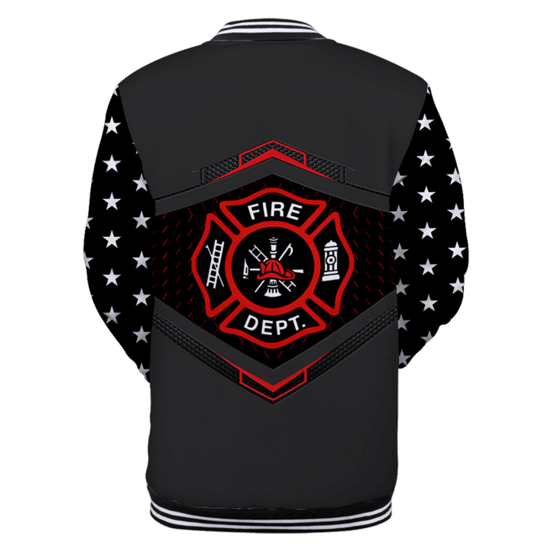 FUNSTUFFPRINT Customize Name Firefighter 3D Baseball Jacket