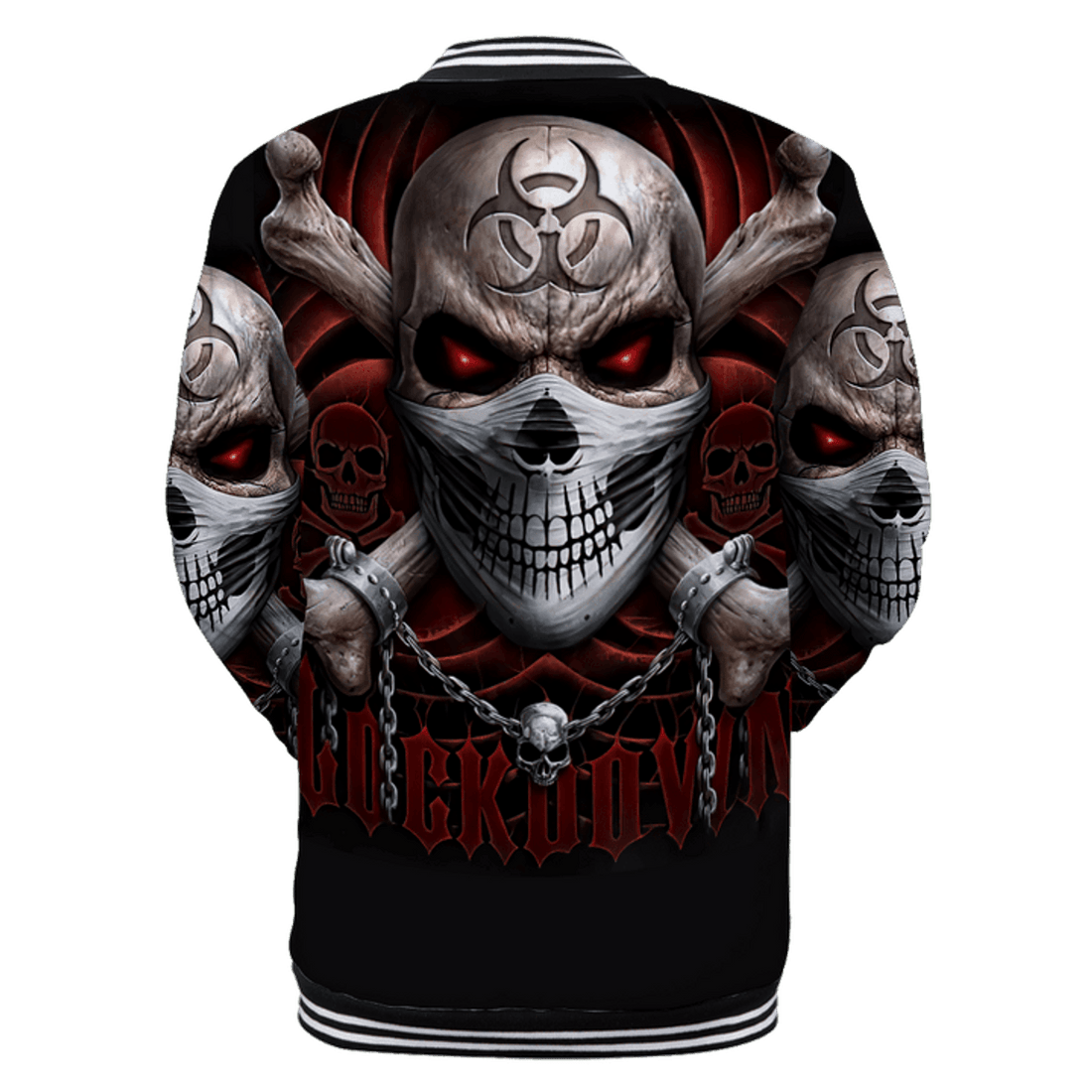FUNSTUFFPRINT Cool Skull 3D Baseball Jacket