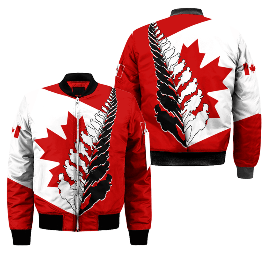 FUNSTUFFPRINT Canadian Veteran - Remembrance Day Bomber 3D Bomber Jacket
