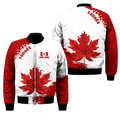 FUNSTUFFPRINT Canada Day No3 Personalized Name Pullover Premium Unisex Bomber Jacket Maple Leaf 3D Bomber Jacket