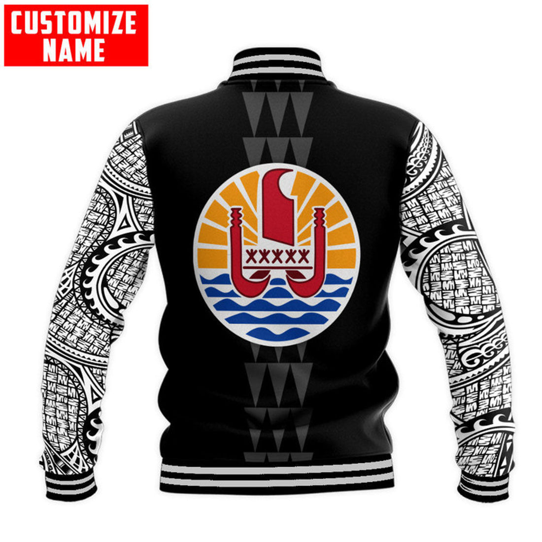 FUNSTUFFPRINT Customize Amazing Polynesian Tahiti 3D Baseball Jacket