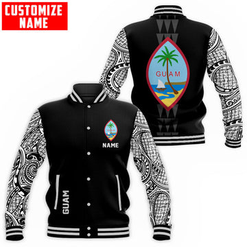 FUNSTUFFPRINT Customize Amazing Polynesian Guam 3D Baseball Jacket