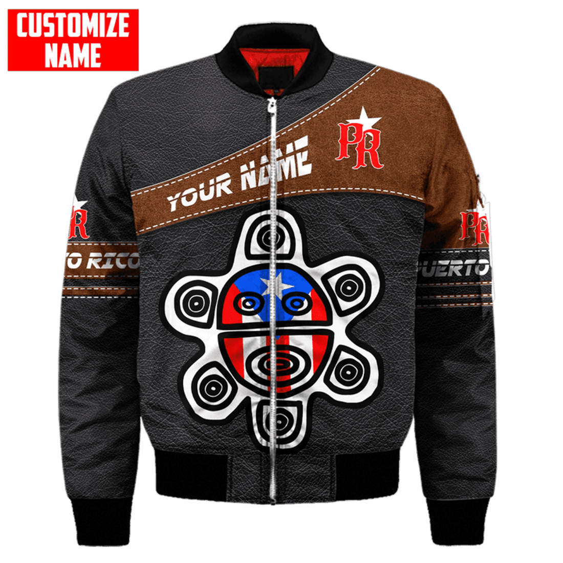 FUNSTUFFPRINT Customize Name Puerto Rico Bomber Jacket For Men And Women 3D Bomber Jacket