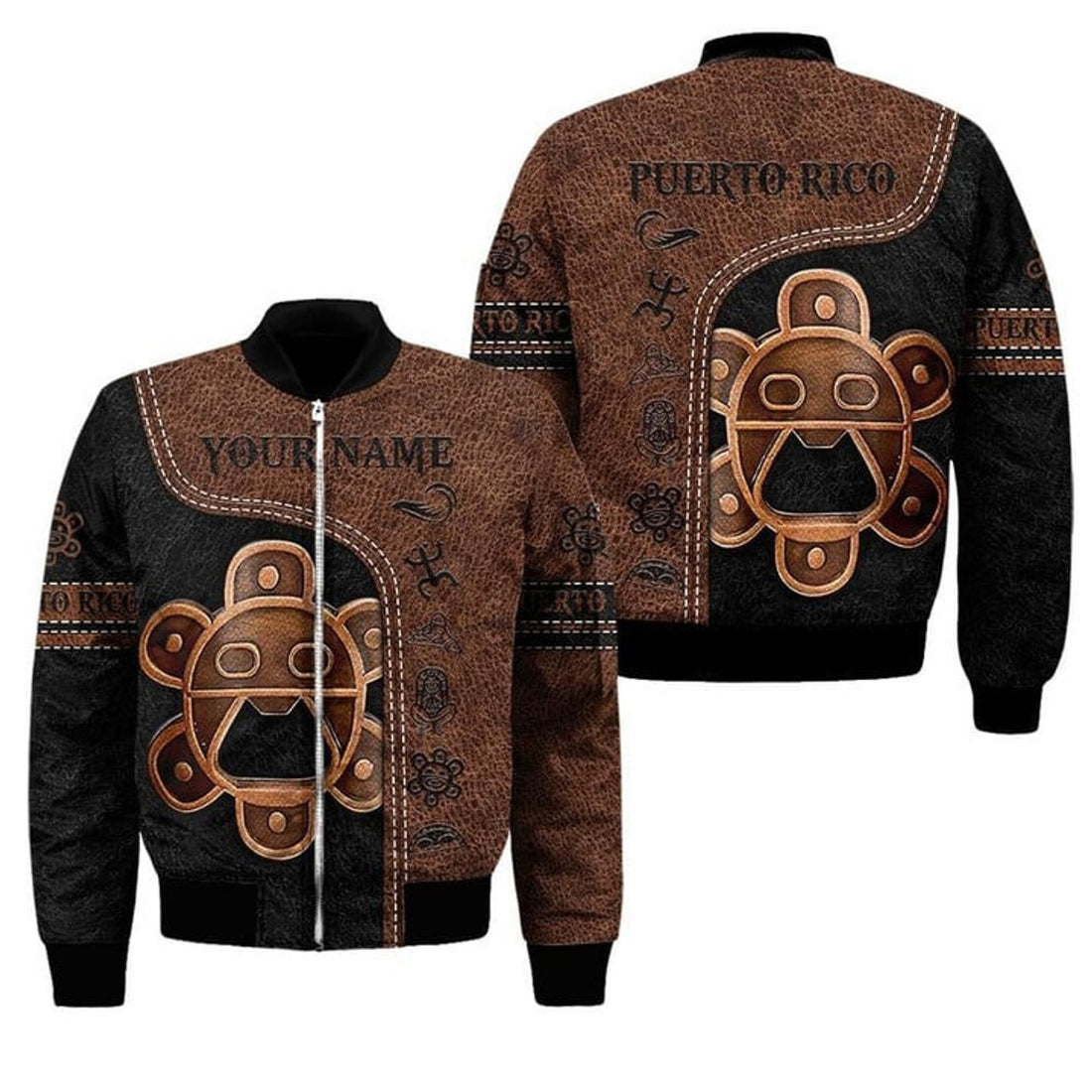 FUNSTUFFPRINT Customize Name Puerto Rico Bomber Jacket For Men And Women 3D Bomber Jacket