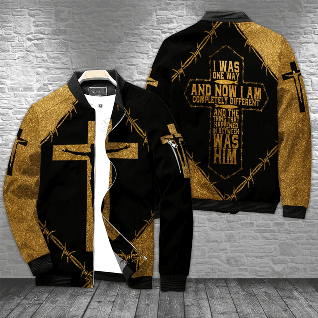 FUNSTUFFPRINT Jesus Christ 3D Bomber Jacket
