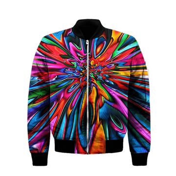 FUNSTUFFPRINT Hippie Bomber Jacket For Men And Women 3D Bomber Jacket