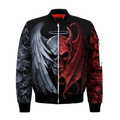 FUNSTUFFPRINT Gentle And Evil Skull Bomber Jacket For Men And Women 3D Bomber Jacket