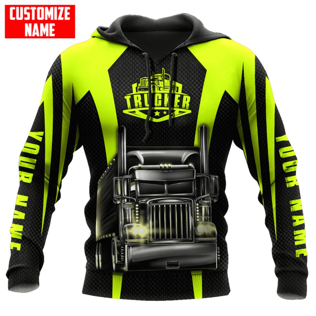 FUNSTUFFPRINT - Personalized Trucker 3D Hoodie and Zip Hoodie