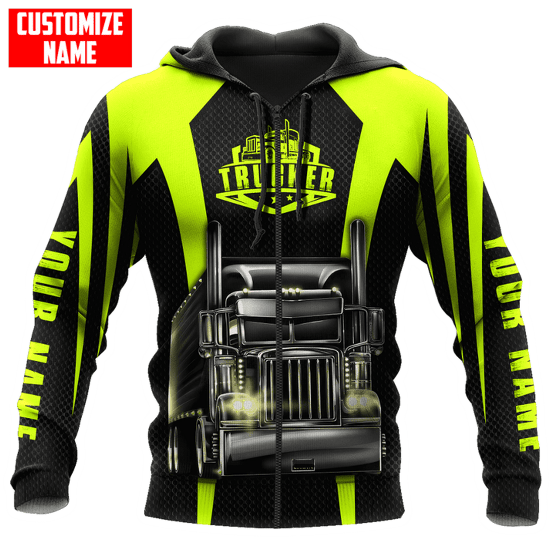 FUNSTUFFPRINT - Personalized Trucker 3D Hoodie and Zip Hoodie