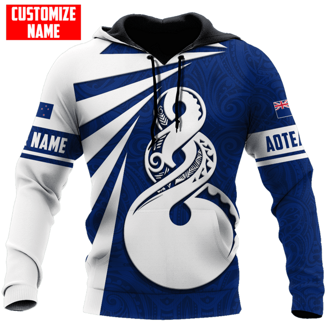 FUNSTUFFPRINT Personalized New Zealand Maori Triple Twist 3D Hoodie and Zip Hoodie