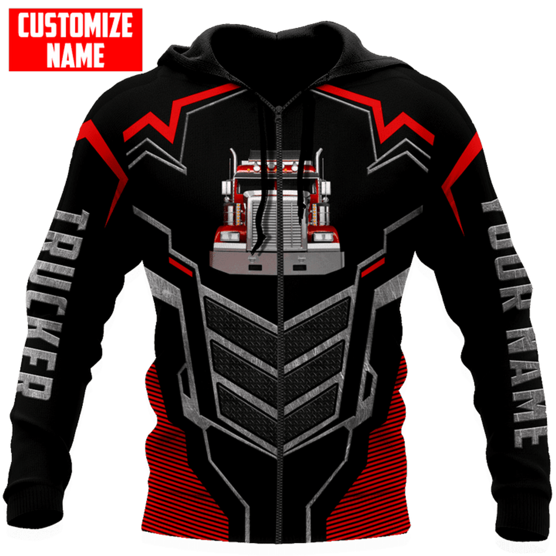 FUNSTUFFPRINT Personalized Trucker Hoodie KLBM3D Hoodie and Zip Hoodie