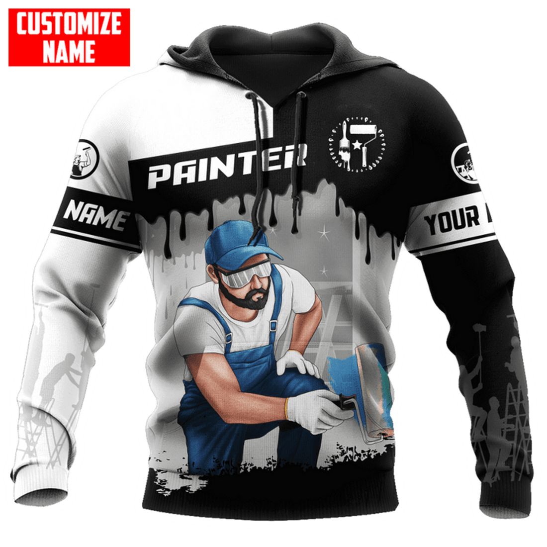 FUNSTUFFPRINT Personalized Painter Hoodie MHDHND 3D Hoodie and Zip Hoodie
