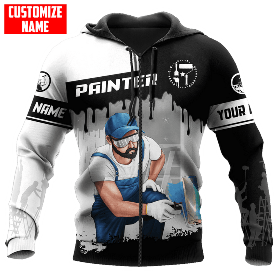 FUNSTUFFPRINT Personalized Painter Hoodie MHDHND 3D Hoodie and Zip Hoodie