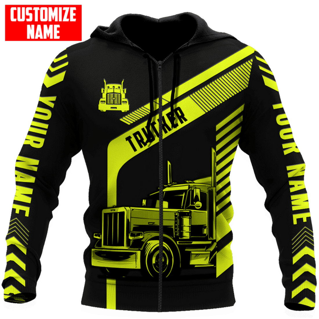 FUNSTUFFPRINT Personalized Trucker Hoodie KLBM 3D Hoodie and Zip Hoodie