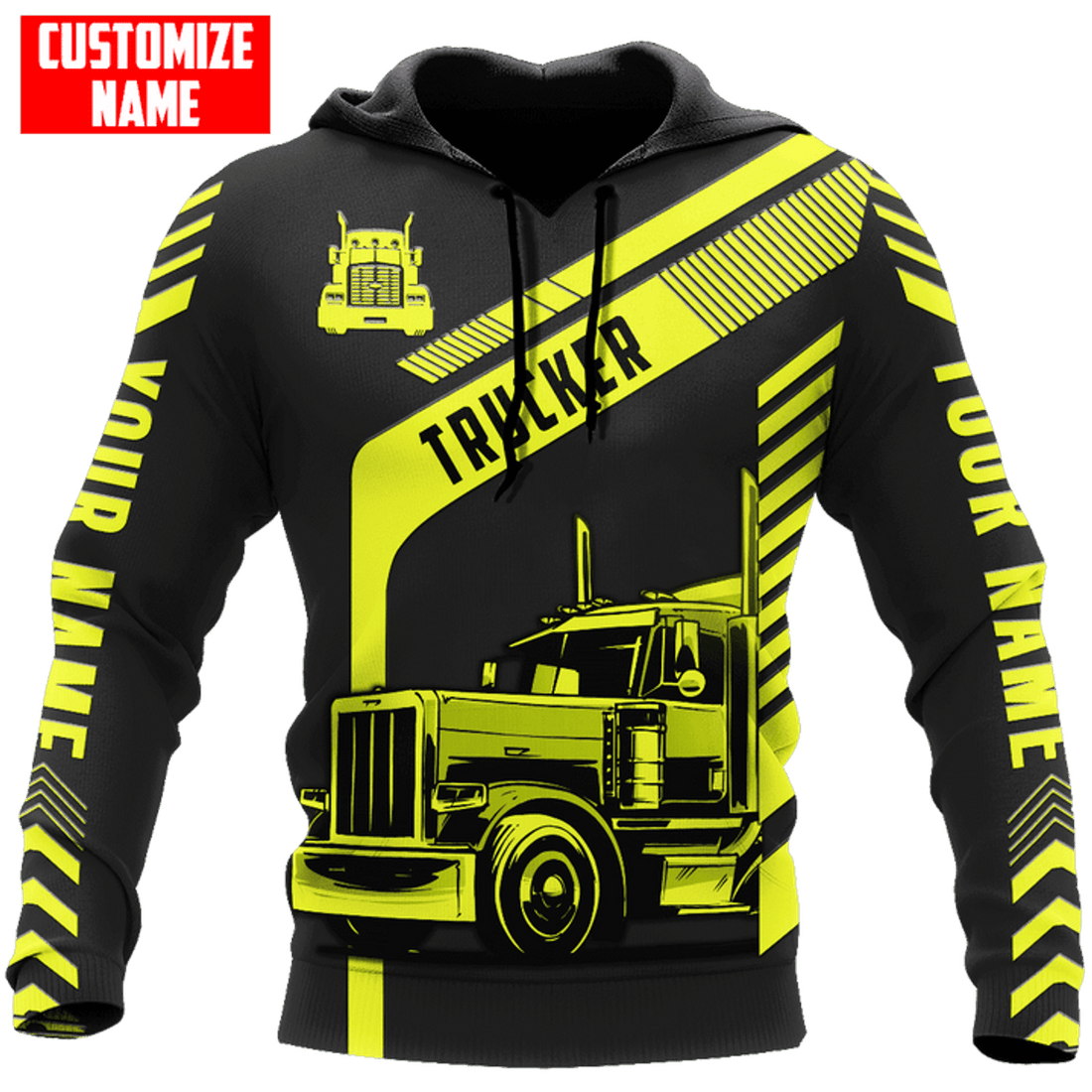 FUNSTUFFPRINT Personalized Trucker Hoodie KLBM 3D Hoodie and Zip Hoodie