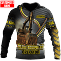 FUNSTUFFPRINT Personalized Excavator Heavy Equipment Operator 3D Hoodie and Zip Hoodie