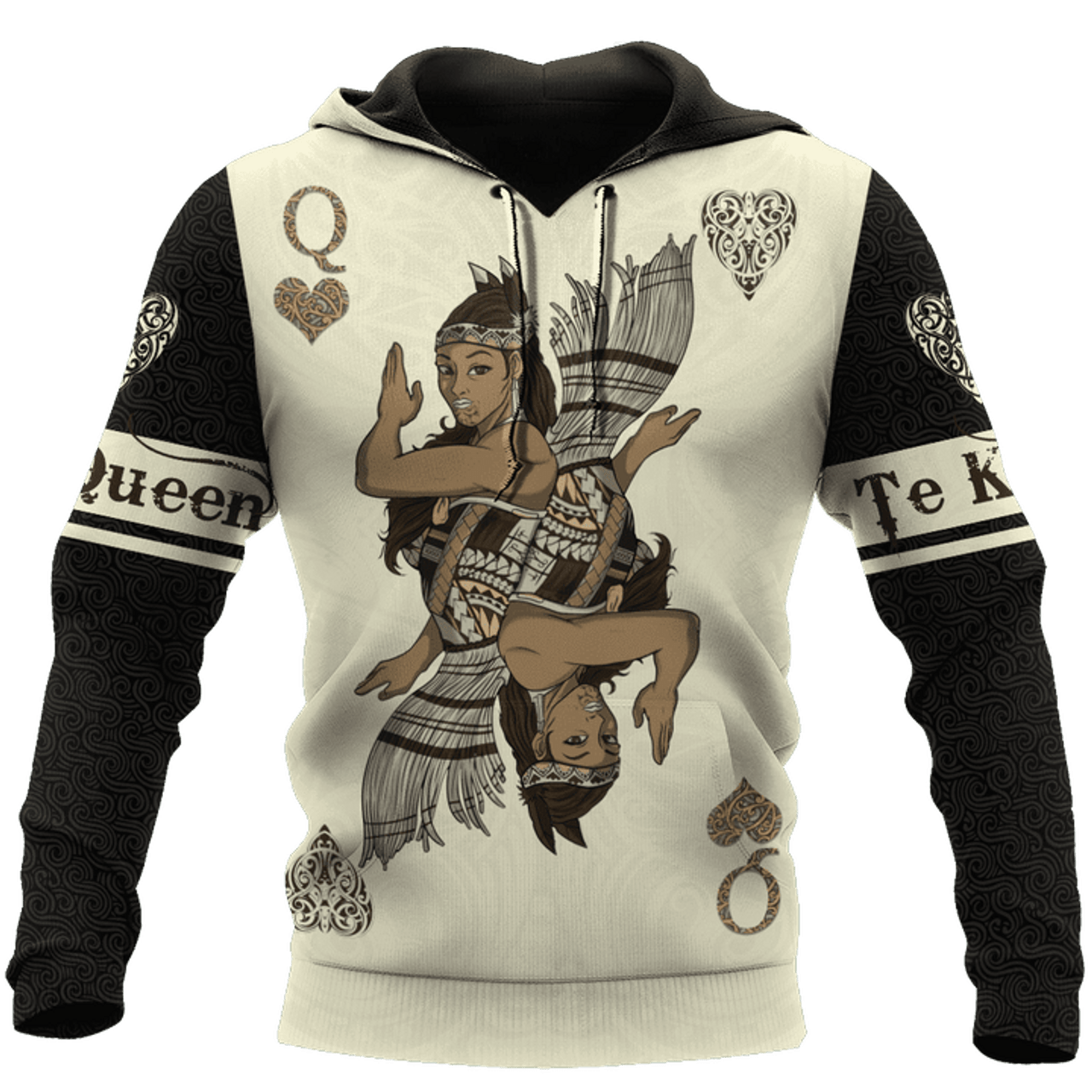 FUNSTUFFPRINT New Zealand Maori Aotearoa Queen Te Kuini 3D Hoodie and Zip Hoodie